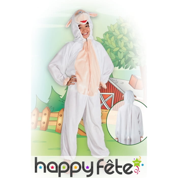 Combinaison de mouton blanc peluche