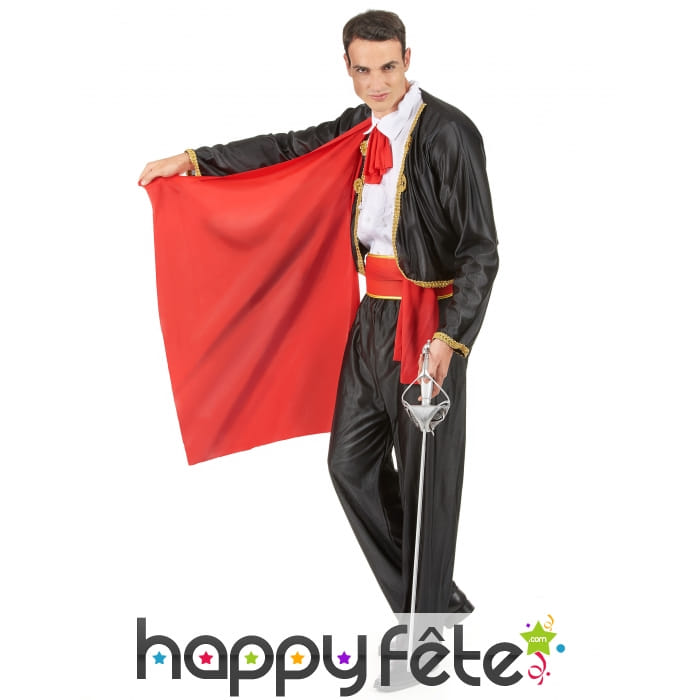 Costume de matador noir et rouge