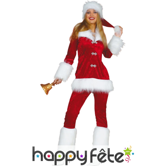 Costume de mère Noël en velours