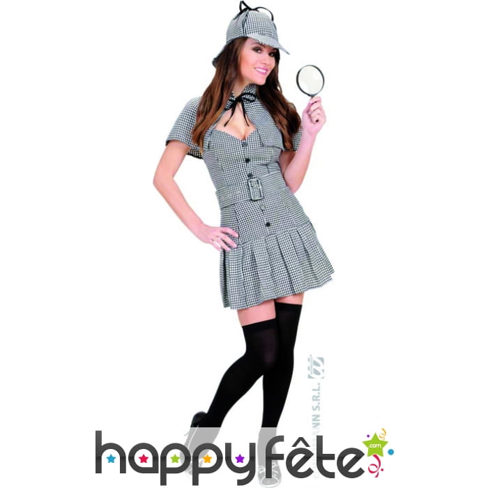 Costume de miss détective carreau