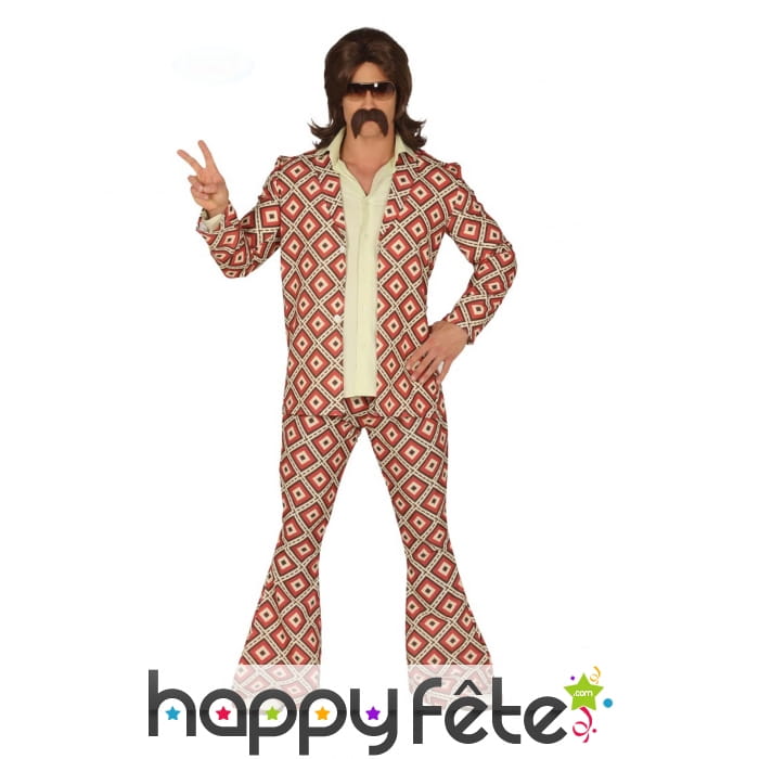 Costume disco motifs losange pour homme