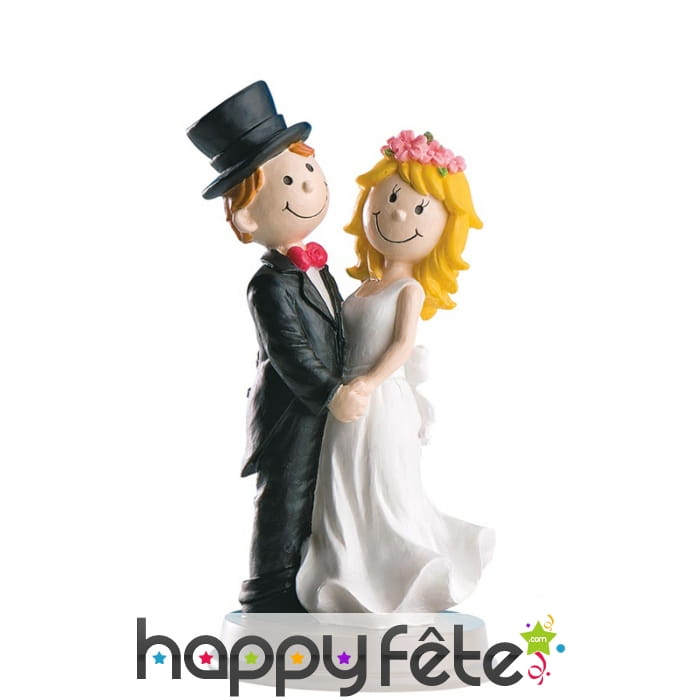 Couple de marié pour gâteau, en PVC