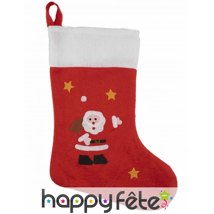 Chaussette de Noël décorative imprimé père noël