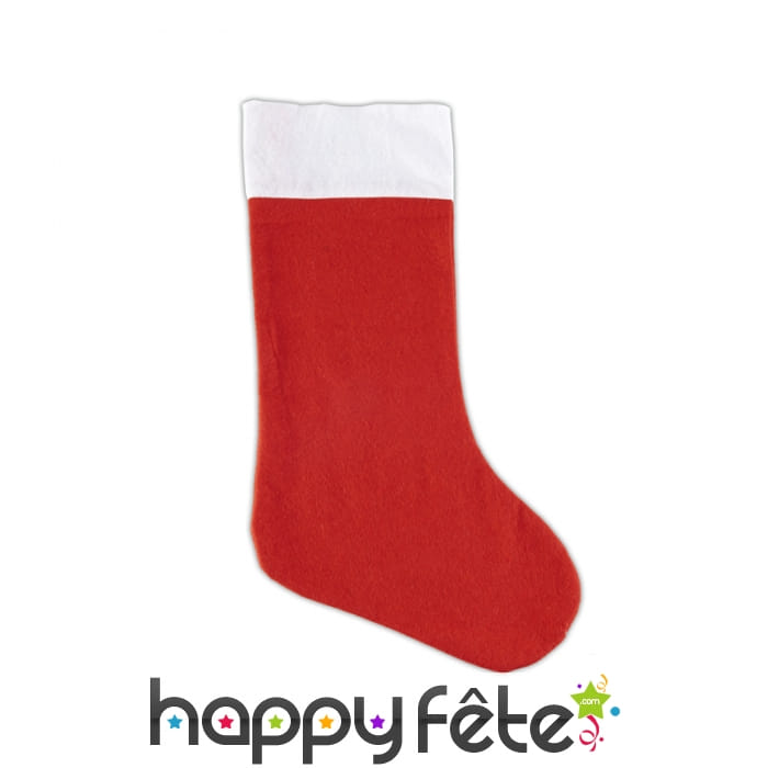 Chaussette de Noël rouge unie