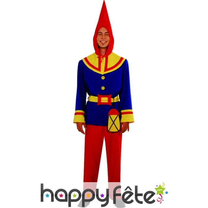 Costume de nain rouge et bleu