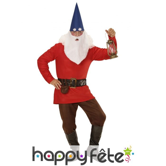 Costume de nain rouge pour homme