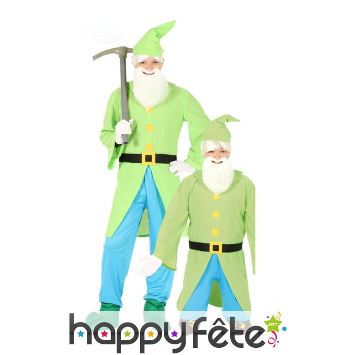 Costume de nain vert et bleu pour homme