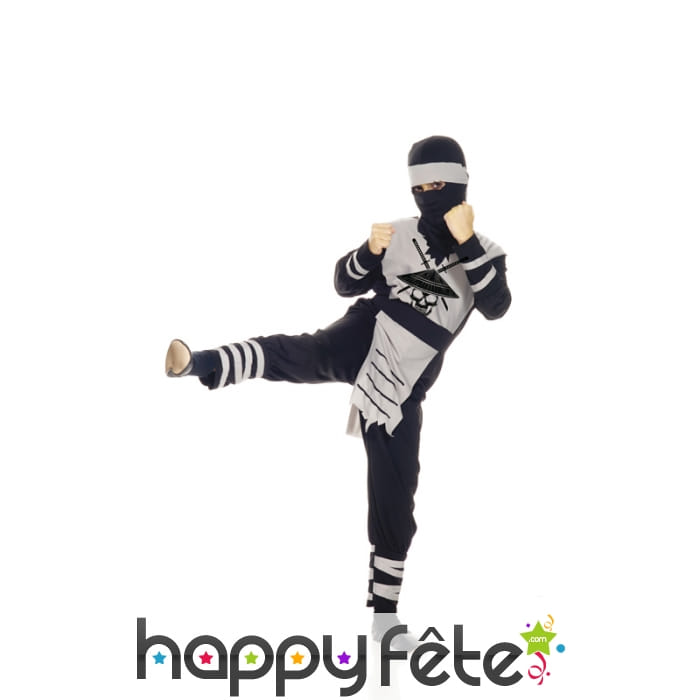 Costume de ninja motif squelette pour enfant