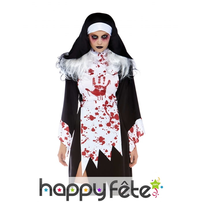 Costume de nonne ensanglanté pour adulte