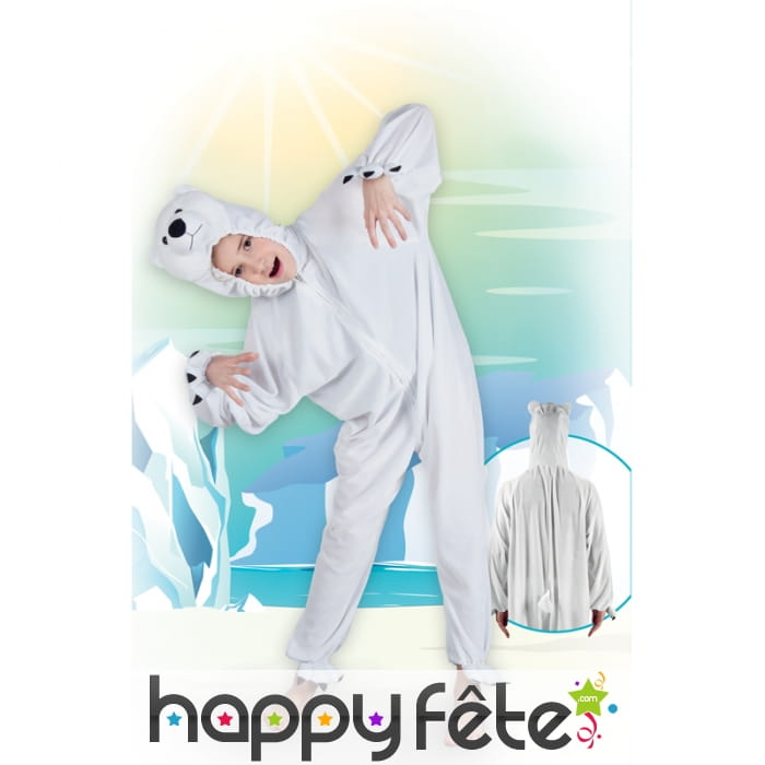 Combinaison d'ours blanc en peluche
