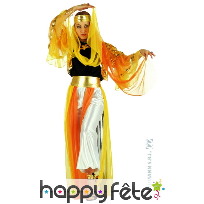 Costume danseuse orientale jaune