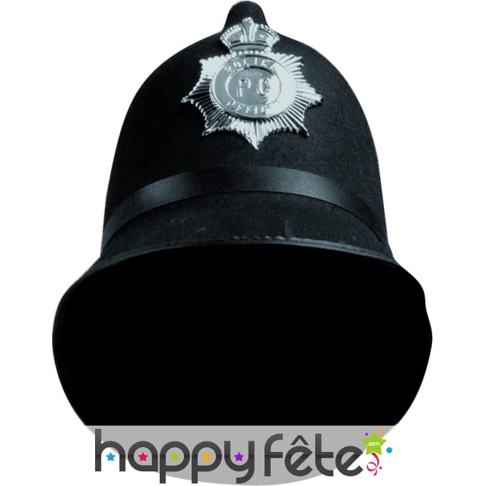 Casque de policier anglais avec badge