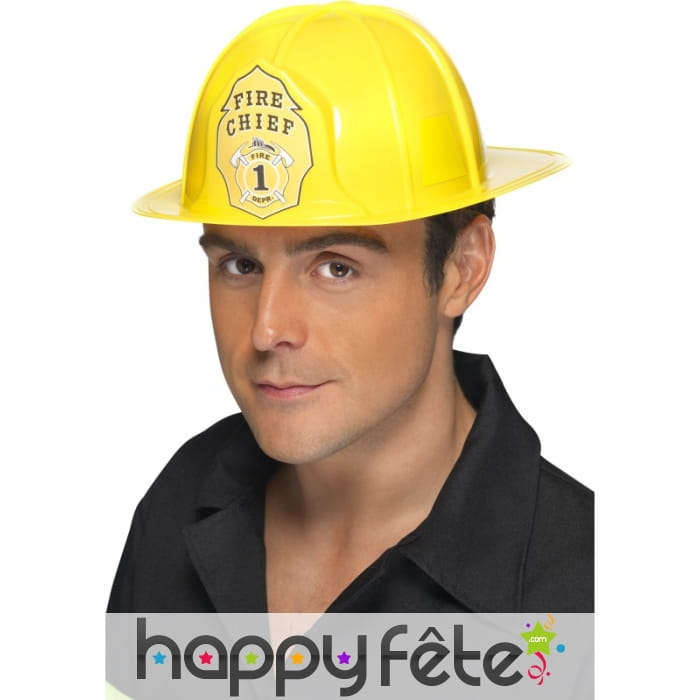 Casque de pompier jaune adulte