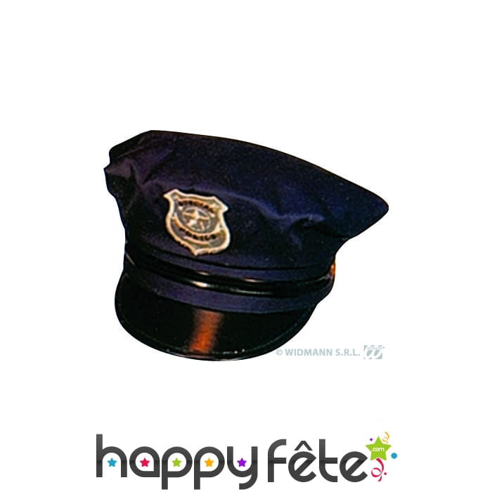 Casquette de police américaine noire