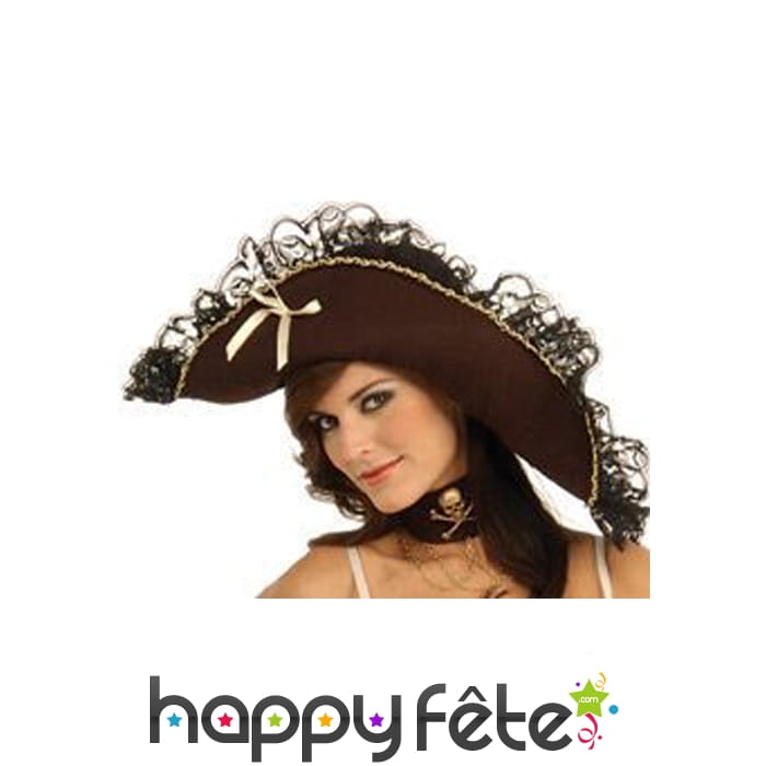 Chapeau de Piratesse marron