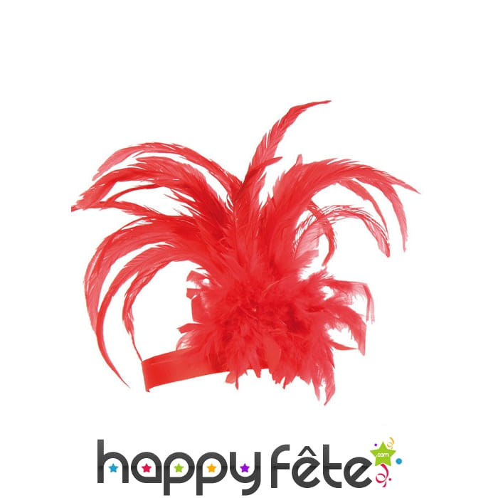 Coiffe de plumes rouges