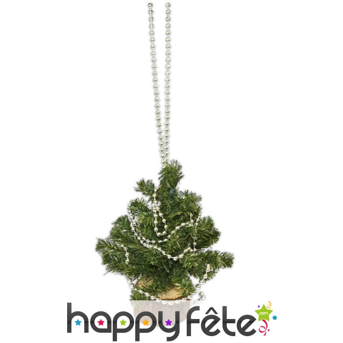 Collier de perles argentées de 2,70 m