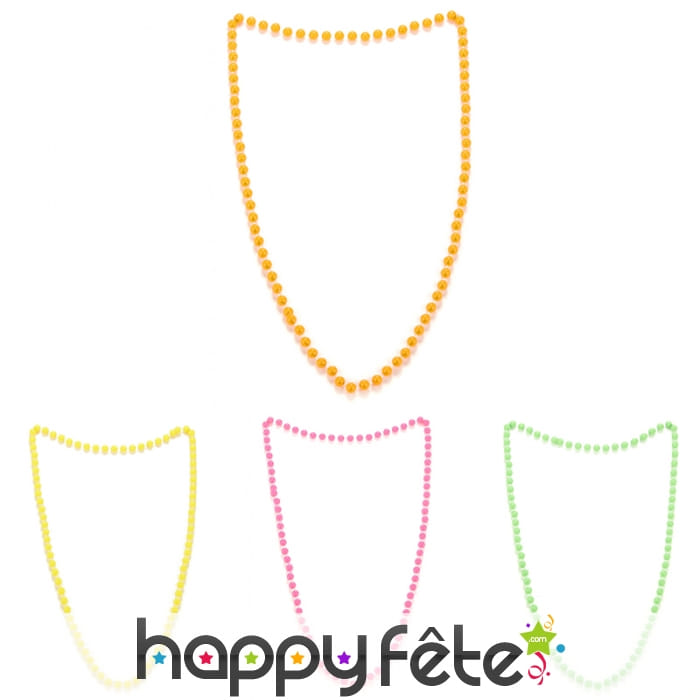 Collier de perles colorées années 80