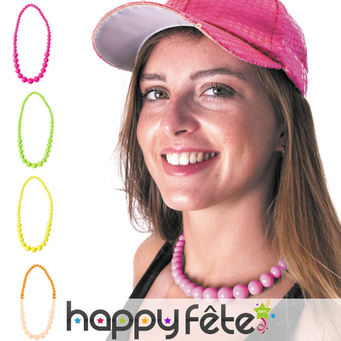 Collier de perles grossissantes fluo