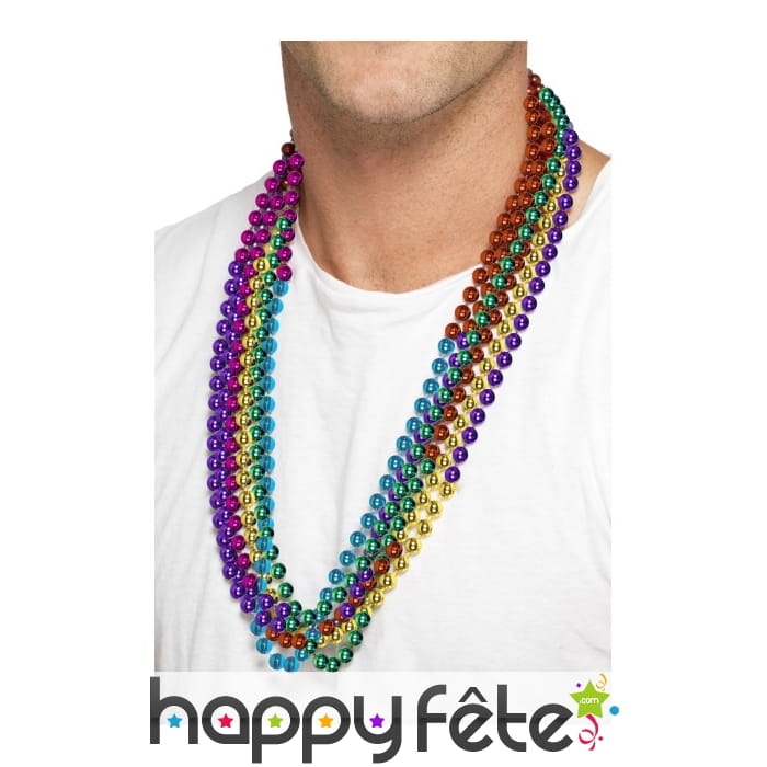 Collier de perles multiclores