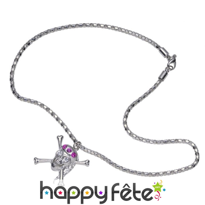 Collier de pirate avec pendentif girly