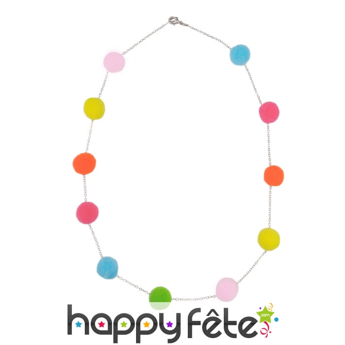 Collier de pompon colorés pour enfant