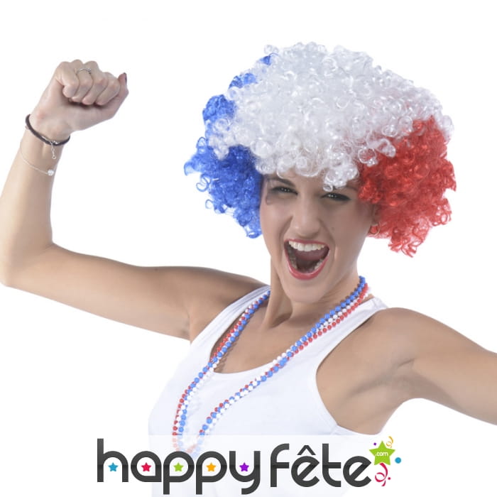 Colliers de perles bleu blanc rouge