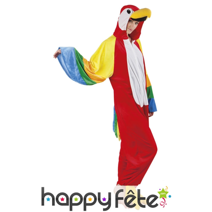 Combinaison de perroquet coloré pour adulte