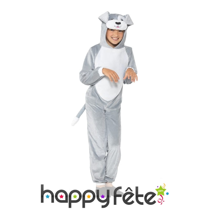 Combinaison de petit chien gris pour enfant