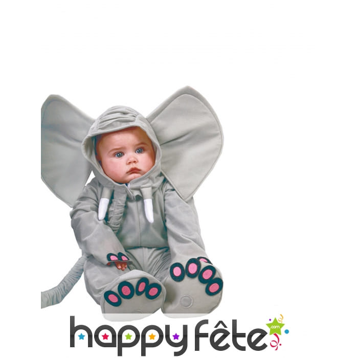 Combinaison de petit éléphant gris pour bébé