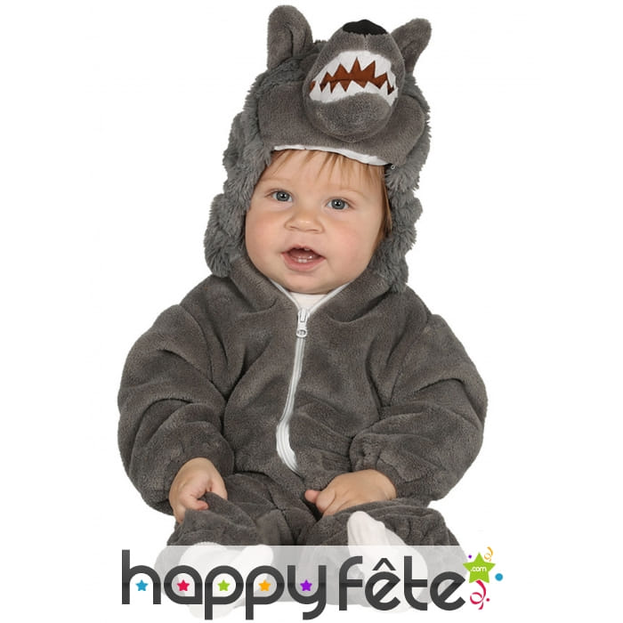 Combinaison de petit loup gris pour bébé