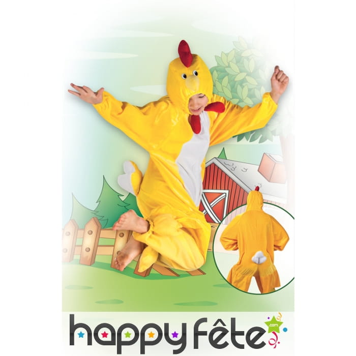 Combinaison de poulet jaune peluche