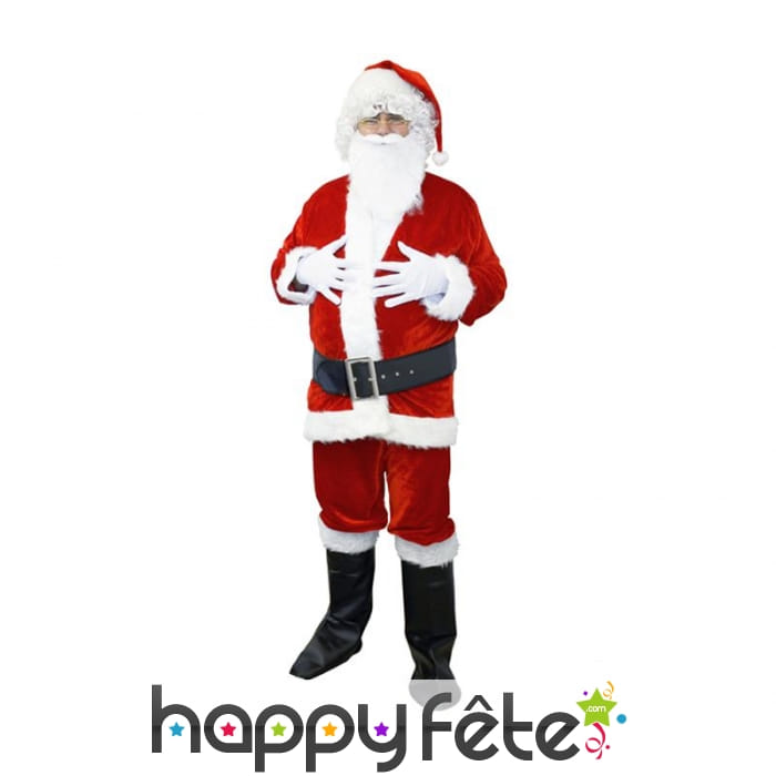 Costume de père Noël en velour