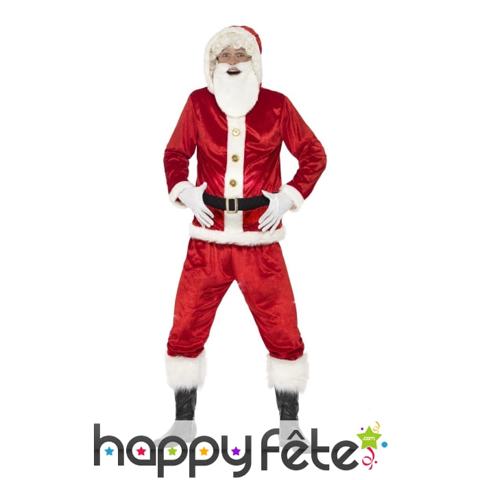 Costume de père Noël, haut à capuche