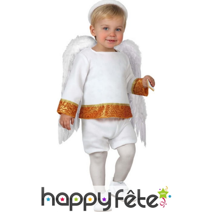 Costume de petit ange blanc et orange pour bébé