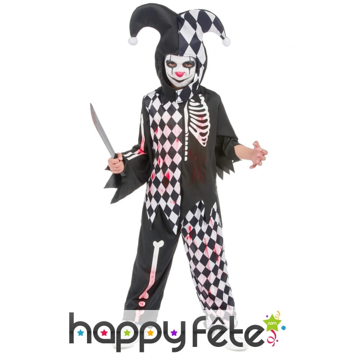 Costume de petit Arlequin tueur en sang