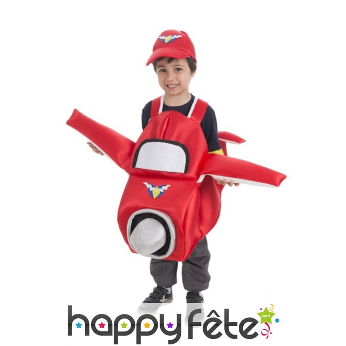 Costume de petit avion rouge pour enfant