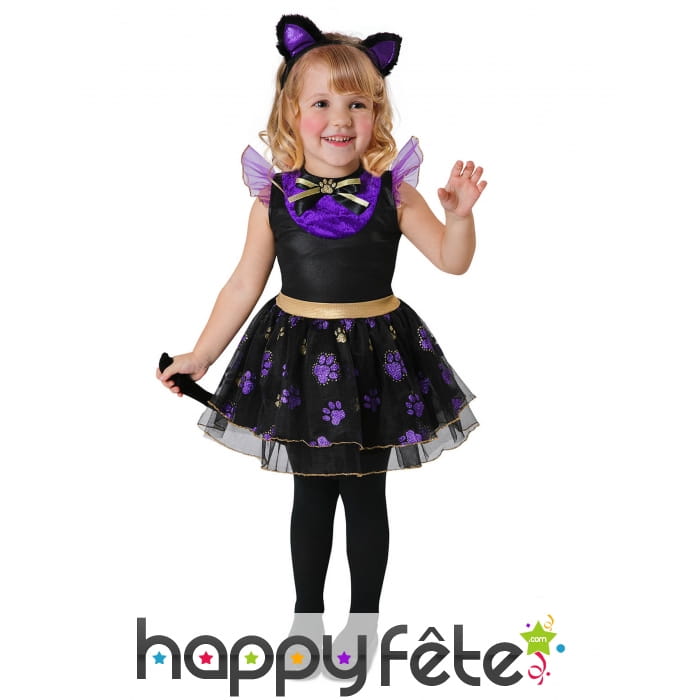 Costume de petit chat noir et violet pour bébé