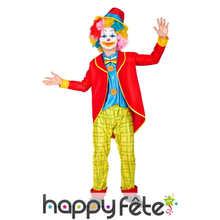 Costume de petit clown avec veste rouge