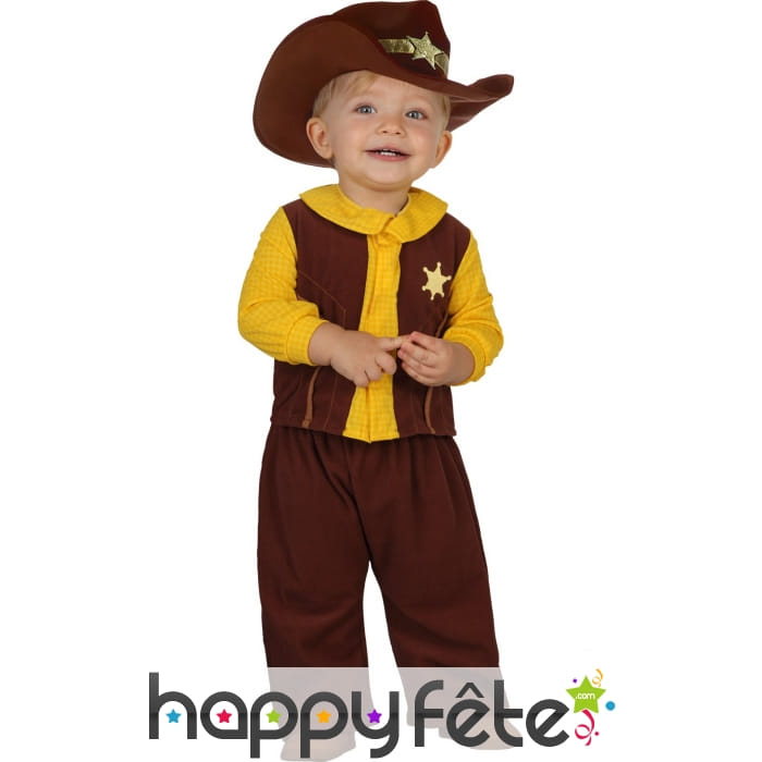 Costume de petit cowboy shérif marron