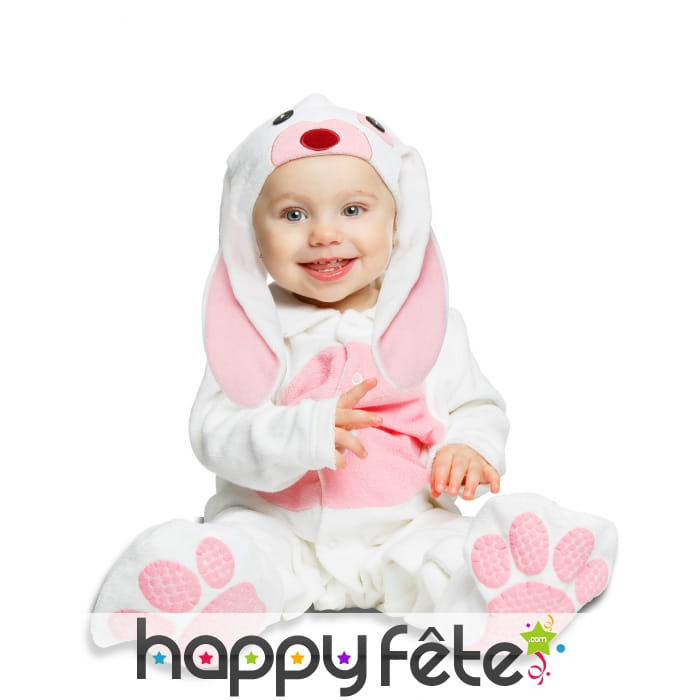 Costume de petit lapin rose pour bébé, luxe