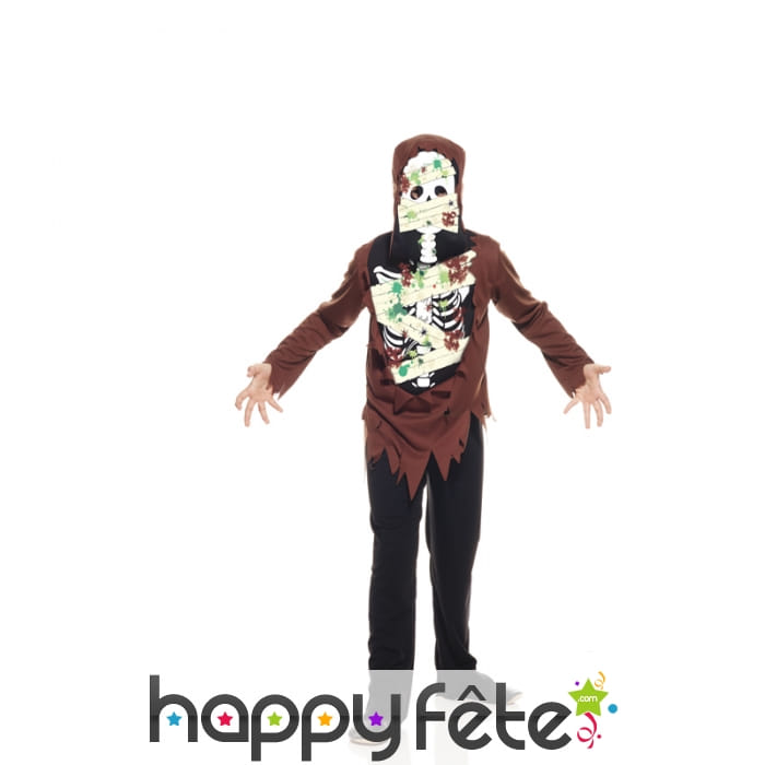 Costume de petit squelette zombie