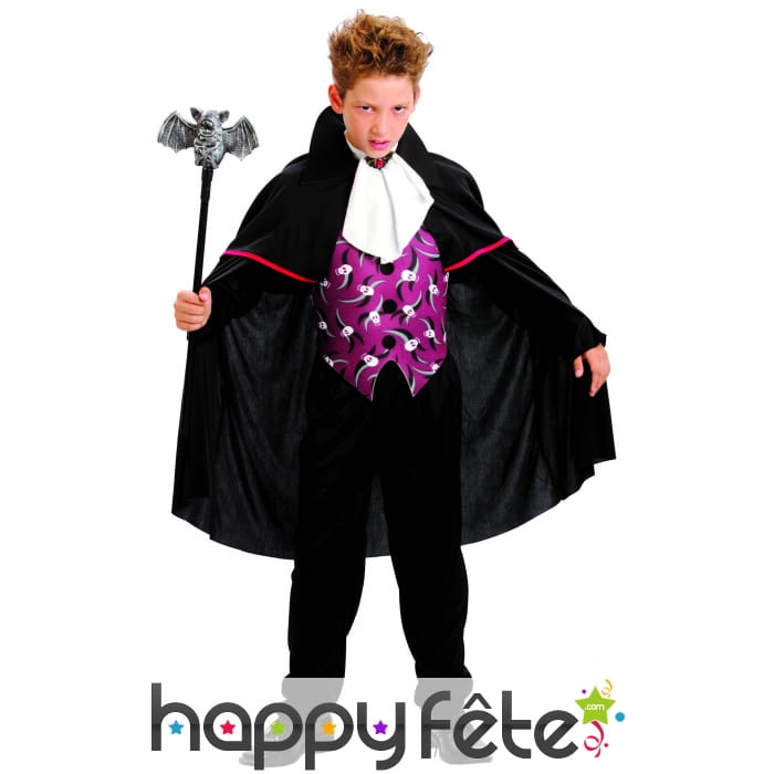 Costume de petit Vampire imprimé tête de mort