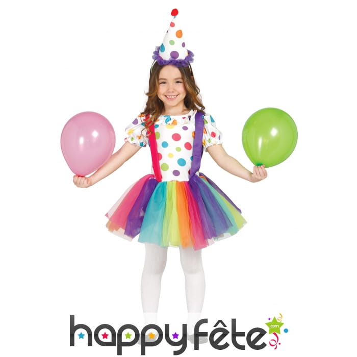Costume de petite clown avec tutu