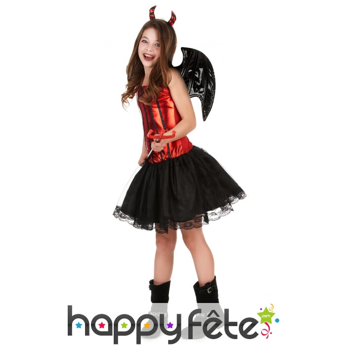 Costume de petite diablesse avec jupe en tulle