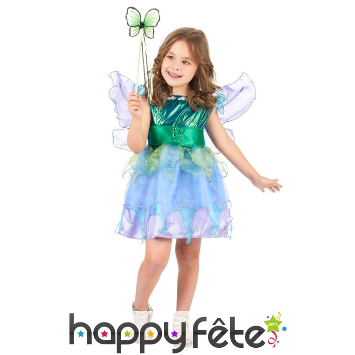 Costume de petite fée turquoise pour enfant