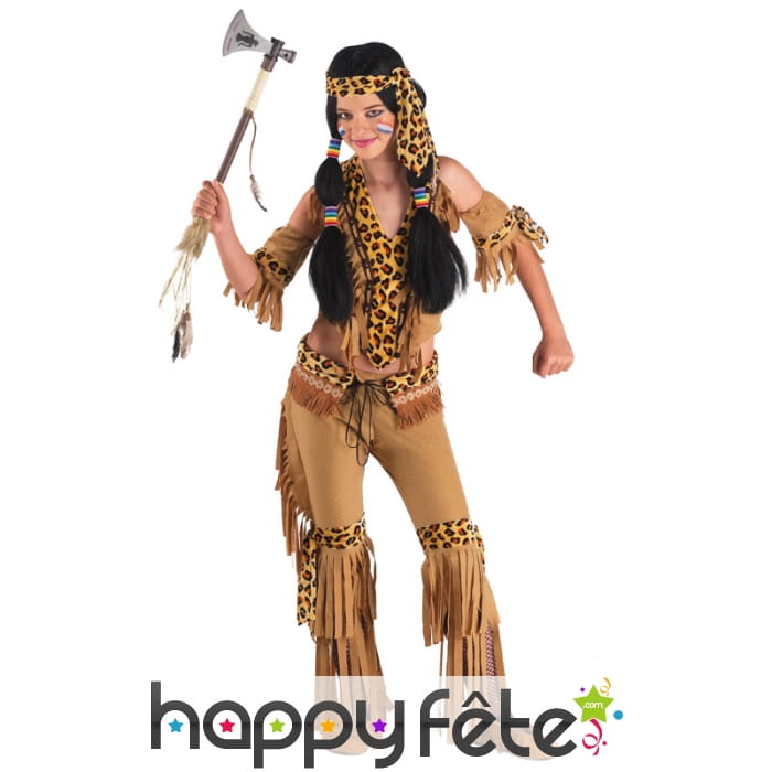 Costume de petite indienne motifs léopard