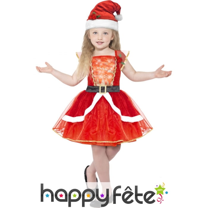 Costume de petite mère Noël pour fillette