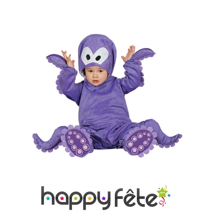 Costume de pieuvre avec coiffe et chaussons, bébé