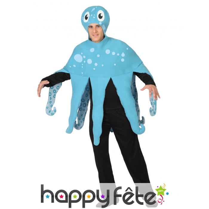 Costume de pieuvre bleue pour homme